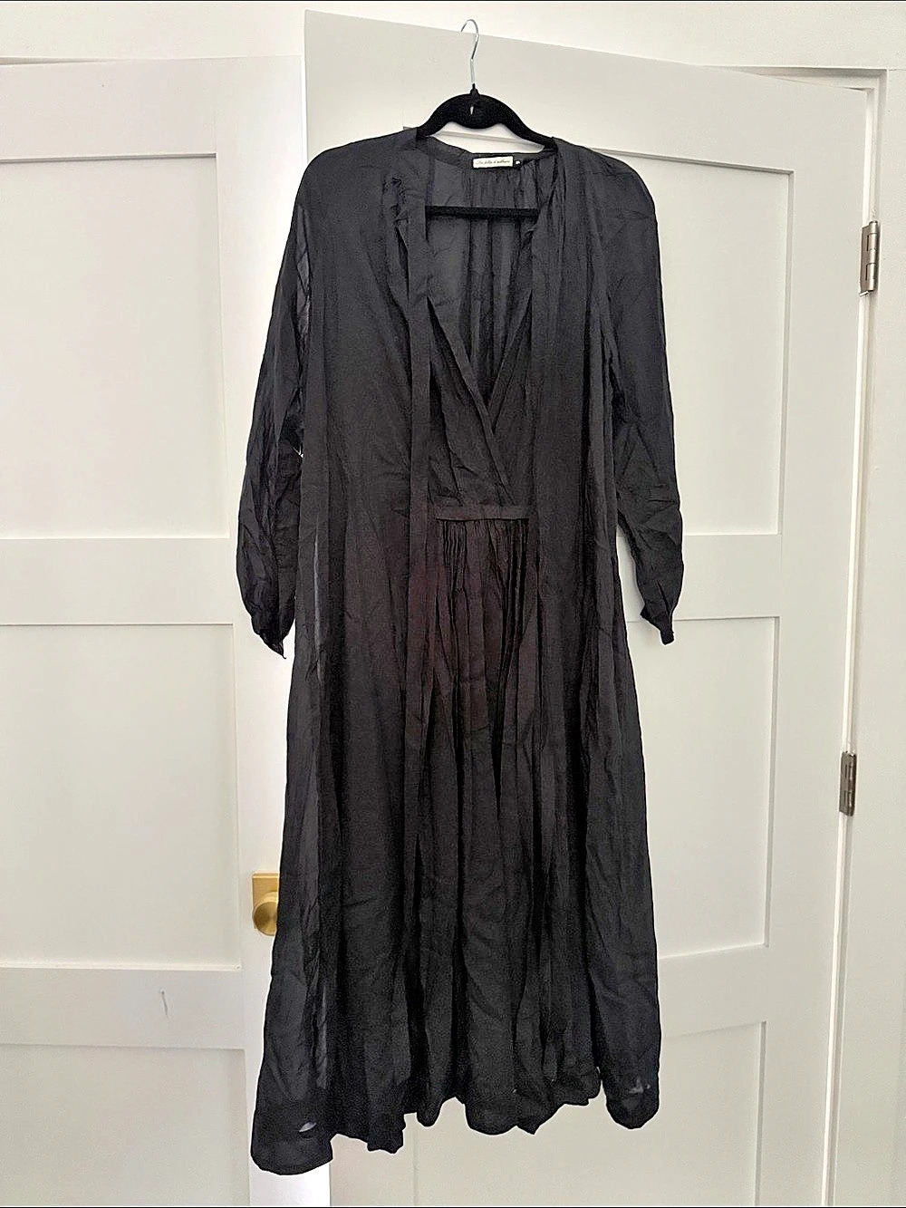Les Filles d'Ailleurs Black Wrap Maxi Dress Size Small Like New